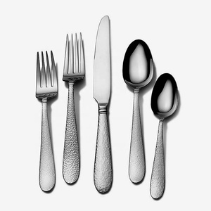 Royal couteau moderne en acier inoxydable, poignée martelée argenterie de Restaurant, couteau plaqué argent occidental, fourchette cuillère - Product Image 2