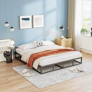 TRIHO THF-1149 New Model Queen Size Bed High Foundation Assemble Iron-art Metal Platform <b>Tall</b> Steel Bed - Product Image 2