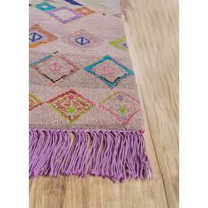 Alfombras Manchaha de Lana y Seda de Bambú Anudadas a Mano - Les-1671, Diseño Novedoso en Rosa y Morado para el Hogar - Product Image 4