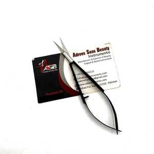 Tijeras de Belleza de Acero Inoxidable con Resorte Recto Negro Mate, Punta Fina, Impresión de Logotipo Personalizado, Servicio OEM - Product Image 4