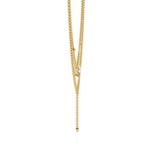 สร้อยคอทองคำ 18K สำหรับสุภาพสตรี ประดับเพชรเพาะเลี้ยง สวยงาม - Product Image 5