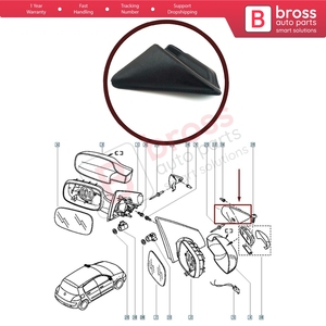 Panel de Acabado del Espejo Lateral Derecho BSP982-2 8200073431 para Megane MK2 - Product Image 5