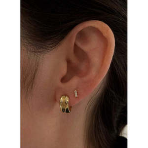 Penelope Diamond Stud Earrings with <b>Bar</b> Design - Product Image 3