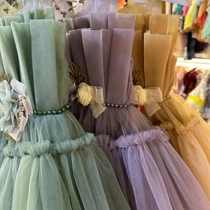 2024 nuevo vestido de fiesta de cumpleaños largo al por mayor para niñas, diseño en capas para la temporada de primavera, grupo de edad para niños - Product Image 6