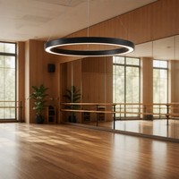 Lampe suspendue LED circulaire moderne pour studio de danse, éclairage annulaire LED 800 mm, luminaire suspendu pour miroir de hall