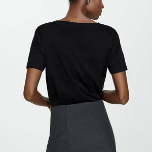 Camisetas de moda con estampado personalizado para marcas OEM Factory Direct Women Deep V Neck T Shirts - Product Image 3