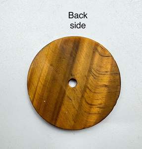 Piedra Preciosa Suelta de Ojo de Tigre Natural Verde Negro, Esfera Plana de 24.5 MM, Excelente Calidad, Ideal para Joyería, Perforación Gratuita, Gemas AK para Relojes - Product Image 2