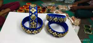 Bán buôn lụa chủ đề Ấn Độ Bangles <span class=keywords><strong>Set</strong></span> cho phụ nữ và trẻ em gái, Wedding party mặc Bangles Ấn Độ dây đeo cổ tay vòng đeo tay - Product Image 6