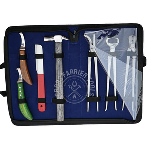 Nouveauté : Kit de soins pour les sabots de cheval, couteau à sabots incurvé à lame en D et couteau à sabots à lame droite, tire-sabots, pince, coupe-ongles - Product Image 3