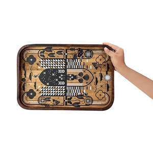 Plateau de service décoratif en bois imprimé artisanal pour la maison et la cuisine Plateau en bois imprimé écologique - Product Image 6