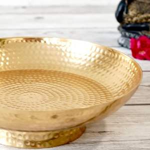 Bol rond décoratif en aluminium de luxe de style floral dessus de table de qualité supérieure décoratif et unique paix maison et restaurant - Product Image 2