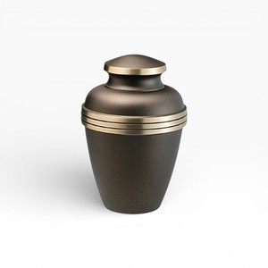 Urna Funeraria Azul Profundo Mate con Tapa Plateada y Forma Alta y Lisa para un Recuerdo Contemporáneo - Product Image 4