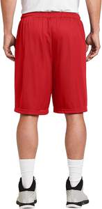 Pantalones cortos deportivos con logotipo personalizado para hombre, pantalones cortos de malla deportivos informales para correr, baloncesto, patrón sólido, cintura elástica, teñido liso - Product Image 2