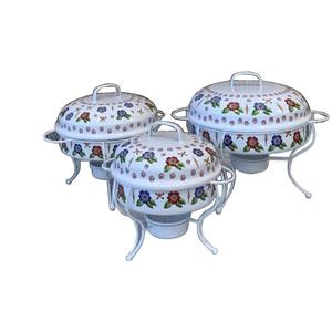 Chauffe-plats de forme arrondie à taille personnalisée dans le style le plus récent et au design élégant chauffe-plats en métal pour la restauration avec support de brûleur de nourriture - Product Image 1