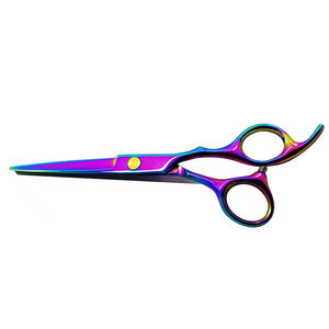 Ciseaux de cheveux de barbier à lame tranchante enduite de titane ciseaux de cheveux de salon de beauté en acier inoxydable avec étui à fermeture éclair en cuir - Product Image 2