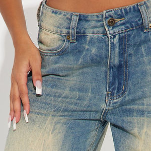 Best Factory Rate High Quality <b>Women's</b> Mid-Rise Dark Washed Denim Pants Casual Wear Tinted <b>Baggy</b> Loose Fit <b>Jeans</b> for Winter Flat - Product Image 4