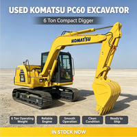 Excavatrice sur chenilles Komatsu PC60-8, 6 tonnes, compacte, hydraulique, d'occasion, petite excavatrice de construction japonaise