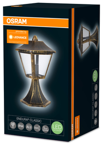 Lámpara de Pared Exterior Clásica Tradicional E27 IP44 en Aluminio Dorado Antiguo (Ledvance 4058075206342) - Product Image 5
