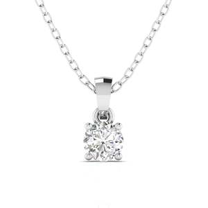 Pendentif solitaire classique en diamant taille ronde, best-seller, 1,00 ct, couleur F, clarté VS, diamant de laboratoire en or 14 carats, pour tenue de mariée - Product Image 2