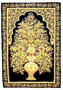 Hecho a mano Zari Zardozi Royal Sala de estar Alfombra Piedra para oración Decoración Oficina Playa Comedor Cocina Baño Puerta Disponibilidad a granel - Product Image 4