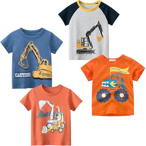 Budget amical enfant en bas âge garçon tricoté coton t-shirt personnalisé Applique Boutique vêtements été enfants garçon vêtements chemises - Product Image 1