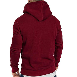 Premium hommes à capuche décontracté hiver porter pull régulier ajusté 100% coton à capuche - Product Image 6