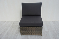 Ensemble de canapés modernes et confortables en rotin PE, structure en acier KD, coussins imperméables, verre trempé, durable, pour extérieur, cour et loisirs