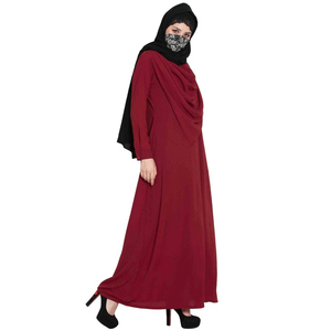 High Quality <b>Islamic</b> <b>Clothing</b> Fabric Muslim Side Pockets <b>Islamic</b> Women Abaya Muslim Dresses Abaya Custom Fitted Sleeve Red Dye - Product Image 3