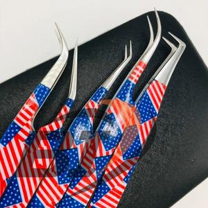 แหนบต่อขนตาแบบมืออาชีพทำจากสแตนเลสญี่ปุ่นพิมพ์ลายได้อย่างยั่งยืนด้ามจับแข็งแรงทนทานขายส่ง - Product Image 3