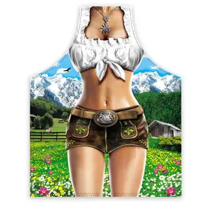Babero de Cocina Modelo Alpine, Diseño Personalizado SHE, Dirndl para Oktoberfest, para Chefs y Barbacoa, Hecho de Lona de PVC Resistente - Product Image 2