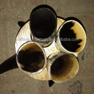 Auténticos Vasos Cortos de Cuerno de Búfalo Hechos a Mano, Ecológicos, Pulidos, Artesanía Natural de Animales, Artesanía Vikinga, Navidad, al por Mayor - Product Image 2