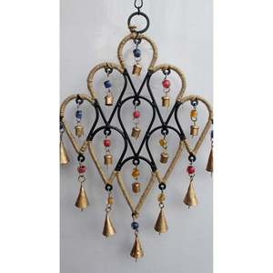 Campanas de Viento en Forma de Lágrima de Hierro Reciclado Hechas a Mano, Adorno de Pared en Forma de Corazón para Jardín, Patio, Decoración Navideña - Product Image 1