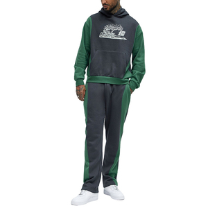 Sudadera con Capucha para Hombre, Estilo Vintage, Holgada, de Algodón, con Estampado Gráfico, Manga Larga, Color Verde Gris Lavado - Product Image 4