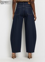 Pantalones Vaqueros de Mezclilla para Mujer, Diseño Personalizado, Transpirables, Corte de Barril Ajustado, Moda de Invierno