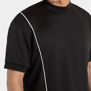 Camiseta de manga corta de gran tamaño para hombre 2025, marca de moda Hip Hop de calle alta, 100% algodón, ajuste Regular, sarga transpirable de secado rápido - Product Image 5