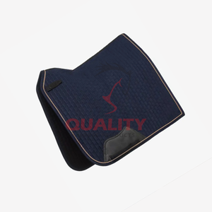 Wholesale english horse saddle pad premium quilted cotton fabric durable stitching soft lining comfortable <b>cushioning</b> saddle pad - Product Image 3