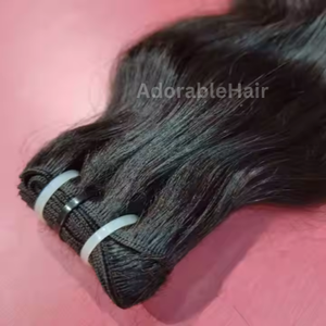 Paquetes de trama Remy de cabello indio 100% virgen recto/onda natural 8/28/30 pulgadas pelucas de encaje negro - Product Image 2