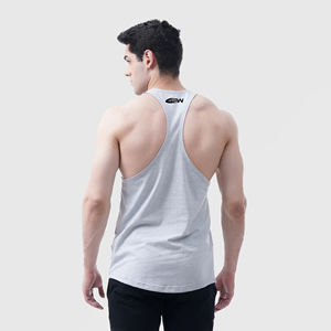 Camiseta sin mangas de algodón con tirantes para entrenamiento, chaleco sin mangas con corte profundo, tejido elástico para gimnasio y culturismo - Product Image 3