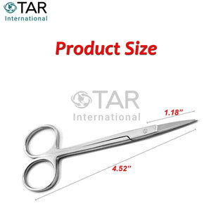 Tijeras para encías Iris rectas de 4,52 pulgadas, acero inoxidable de alta calidad, proveedor a granel, instrumentos médicos quirúrgicos de ortodoncia Dental - Product Image 3