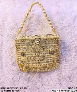 Boîte de broderie en métal faite à la main de créateur pochette sac à main de fête de mariage ethnique sac de soirée traditionnel indien étui à utiliser fête de mariage - Product Image 2