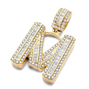 À la mode Hip Hop nom pendentif personnalisé laboratoire cultivé diamant 925 en argent Sterling glacé coeur caution conception pendentif pour unisexe - Product Image 2