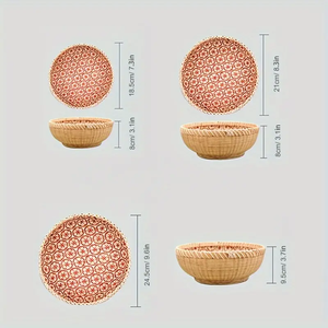 Promotions! Ensemble de paniers en rotin de bambou 3 pièces TienPhong: parfait pour la fermentation du pain, le stockage élégant et l'amélioration de la décoration intérieure - Product Image 6