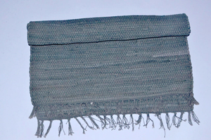 Tapis classique fait main abstrait 8x10 10x10 à bord festonné en coton pelucheux antidérapant écologique pour salon et camping - Product Image 2