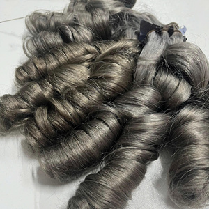 Bouncy Curly <b>Grey</b> Color SDD Vietnamese Human Hair Wholesales Price Direct Factory Price - Product Image 4