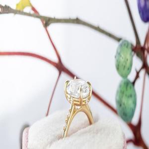 Anillo de diamante creado en laboratorio ovalado IGI, anillo de diamante cultivado en laboratorio de oro de 10K para boda y anillo o banda de compromiso - Product Image 3