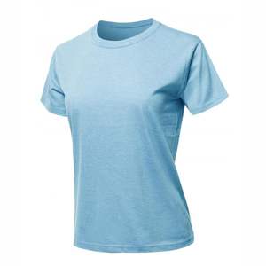 T-shirt pour femme de haute qualité, couleur unie, manches courtes, col rond, en coton, vêtements pour femme, t-shirts décontractés d'été, streetwear, vente en gros - Product Image 3