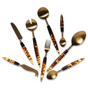 Juego de cubiertos de metal plateado, juego de cubiertos de acero inoxidable de la mejor calidad, accesorios de cocina, juego de cubiertos de queso para el hogar y el restaurante - Product Image 3