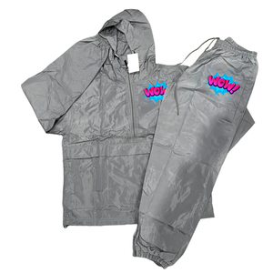 Precio barato invierno estampado rompevientos Sudadera con capucha pantalones de chándal Jogger conjuntos pantalones Cargo Unisex 2 piezas conjunto 100% algodón secado rápido - Product Image 6