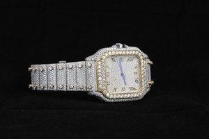 Reloj de Lujo de Cuarzo Cuadrado de Aleación Antigua con Moissanita, Probador de Diamantes, Bisel de Acero Inoxidable para Hombre, Diamantes VVS Estilo Rapper - Product Image 2