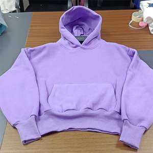 เสื้อมีฮู้ดสำหรับผู้ชายเสื้อครอปโอเวอร์ไซส์ผ้าคอตต้อนมีฮู้ดผ้าเกล็ดปลาแบบ500 GSM - Product Image 4